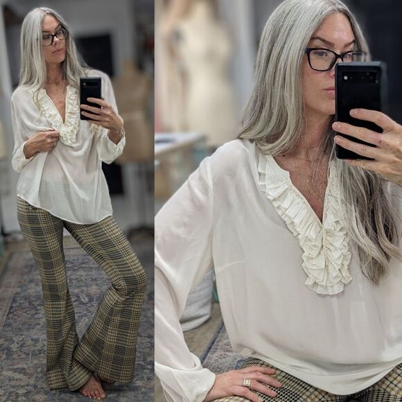 Unbranded Tops - Ruffled Silk Blouse